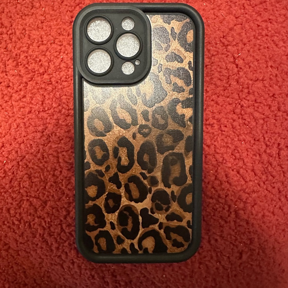 New- Never Used- Leopard Print iPhone 14 Pro Max Case with Triple Camera Cutout